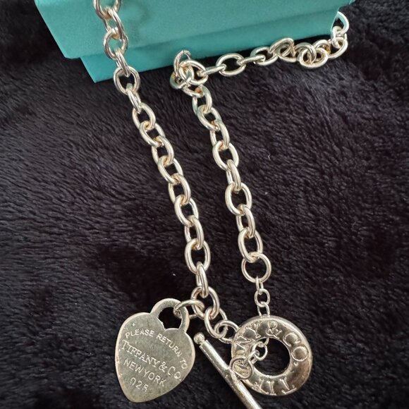 Tiffany & Co. Sterling Silver Heart Tag Toggle 18.5" Chain Necklace - Picture 7 of 13